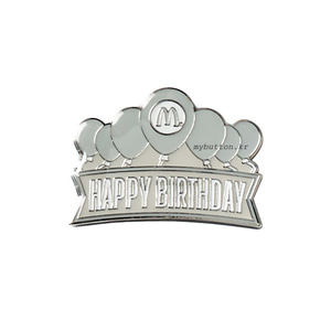 [Mc][USA][Pin]Birthday Balloon(Silver).핀뱃지